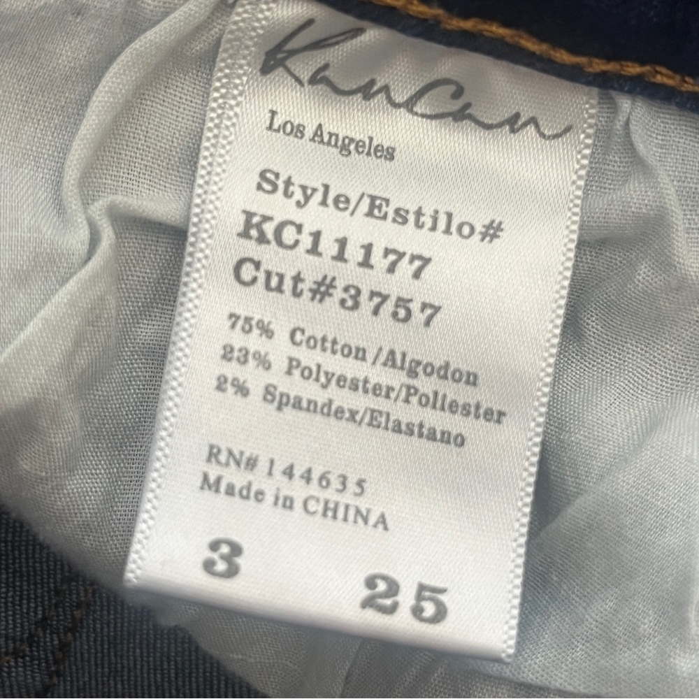 KanCan Dark Blue Stretch Distressed Cropped Flare Leg Jeans Sz 3/25 - Picture 7 of 7